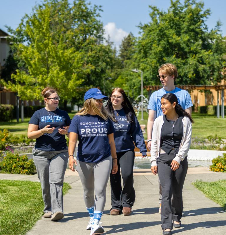 students walking on campus