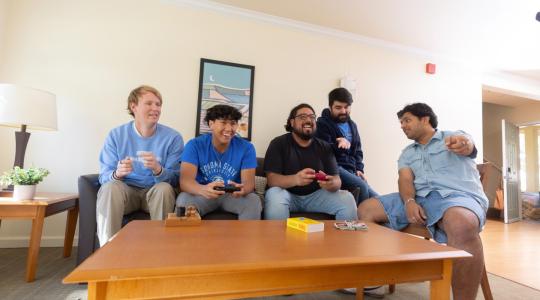 students playing video games