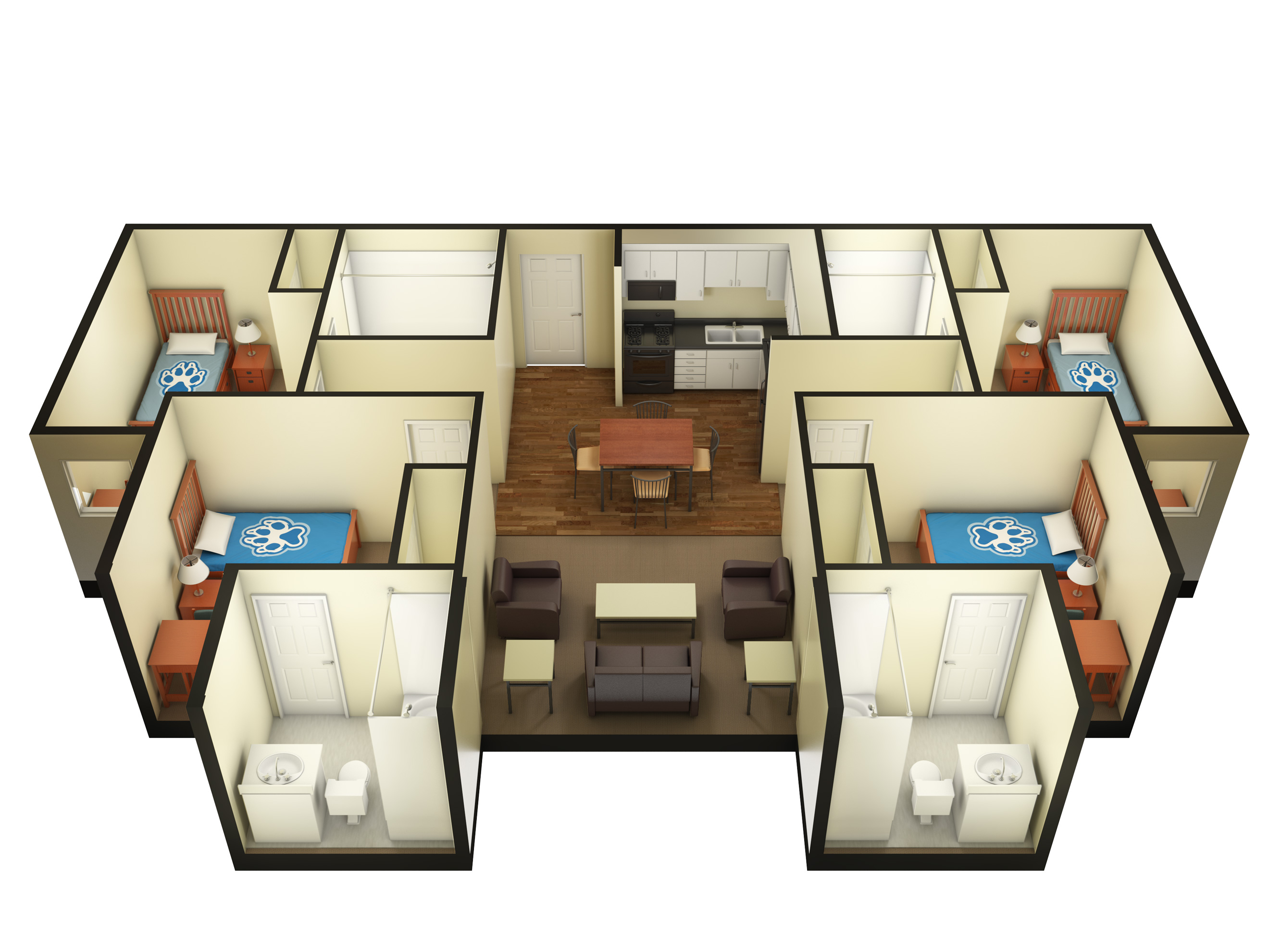 4 Bedroom 3D