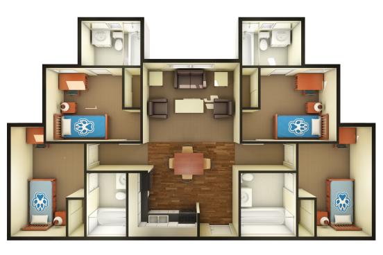 Beaujolais floor plan 4 bedroom birds eye view