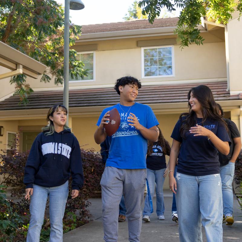 students walking together