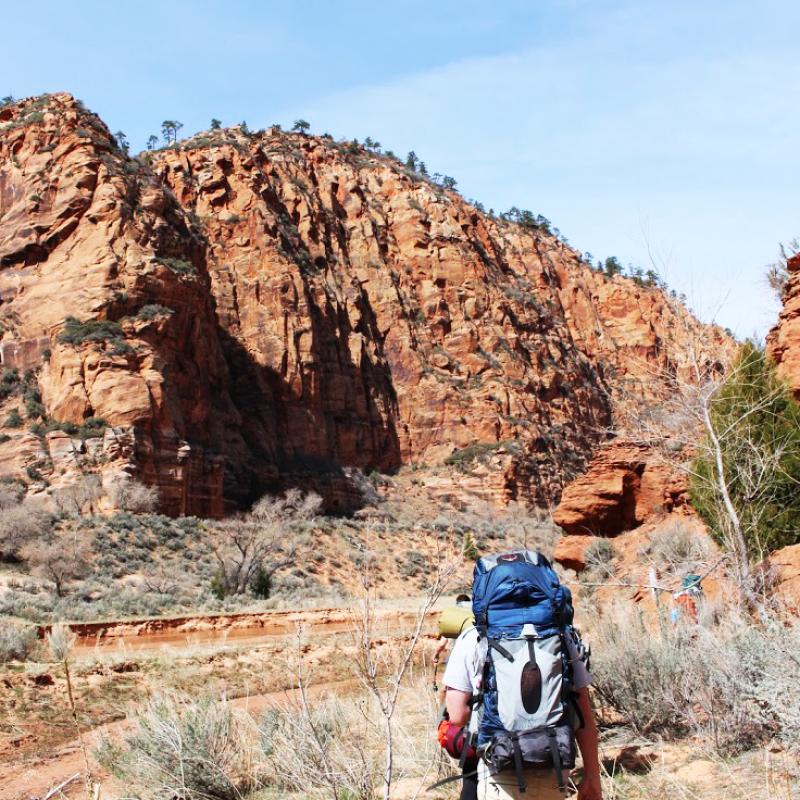 people on a hike in the dessert
