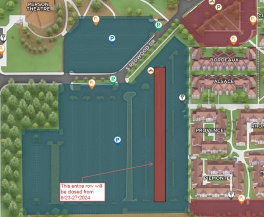 Lot F row closure