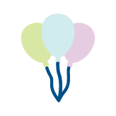 three balloons