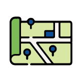 map with trees and streets