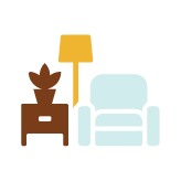 a living room set up