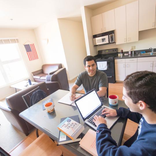 furnished dorm interior