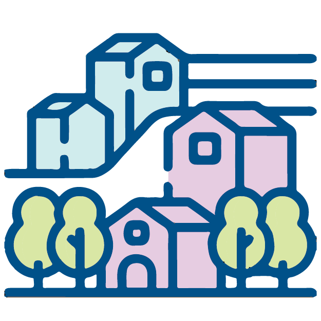 Houses and trees icon