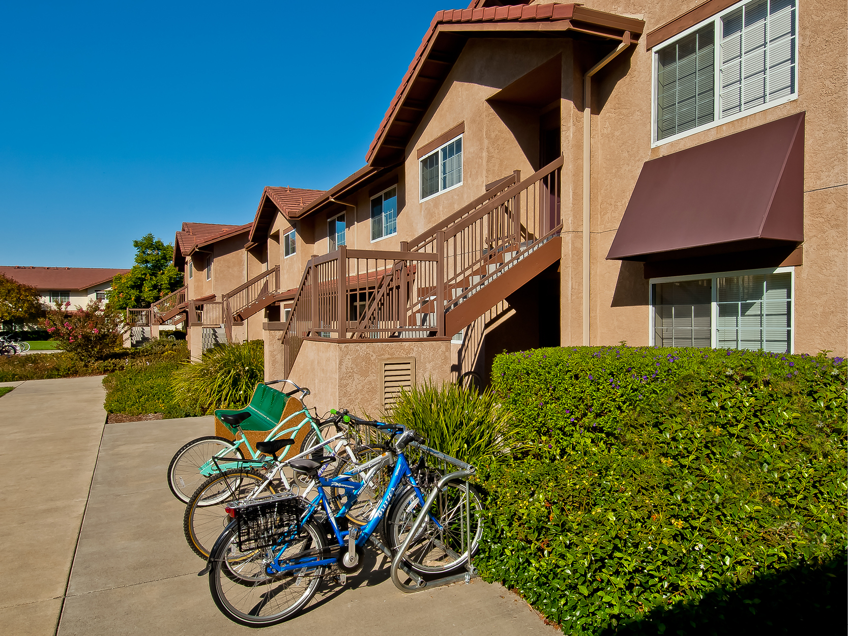 Sauvignon village building with bikes next to it